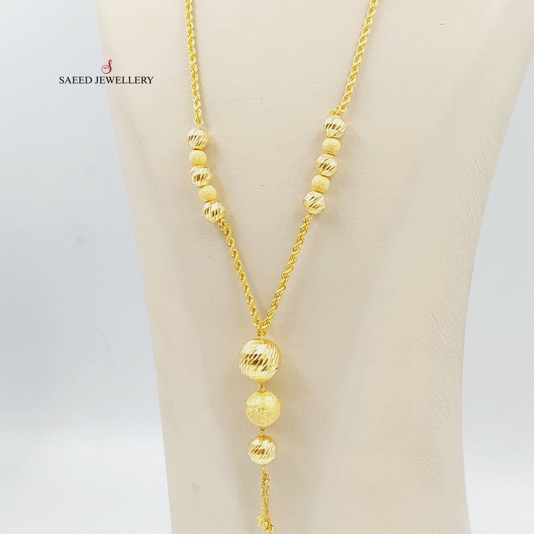 21K Gold Balls Balls Necklace by Saeed Jewelry - Image 2