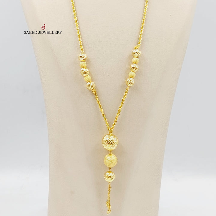 21K Gold Balls Balls Necklace by Saeed Jewelry - Image 4