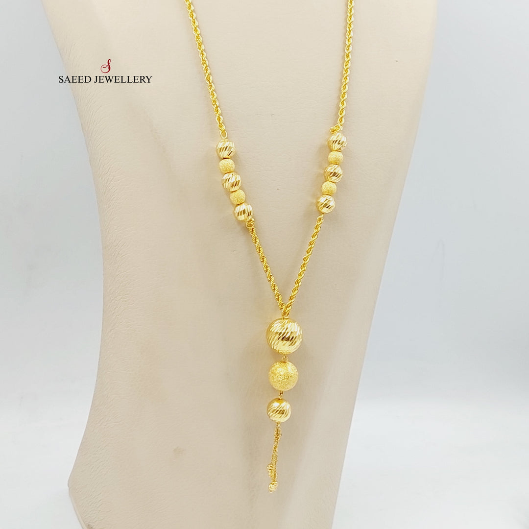 21K Gold Balls Balls Necklace by Saeed Jewelry - Image 9