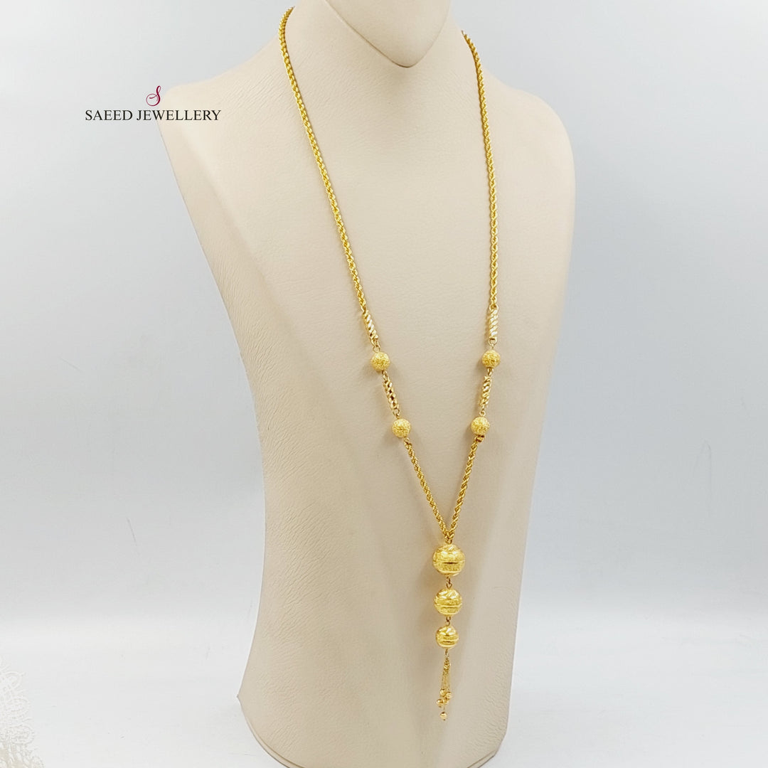 21K Gold Balls Balls Necklace by Saeed Jewelry - Image 3