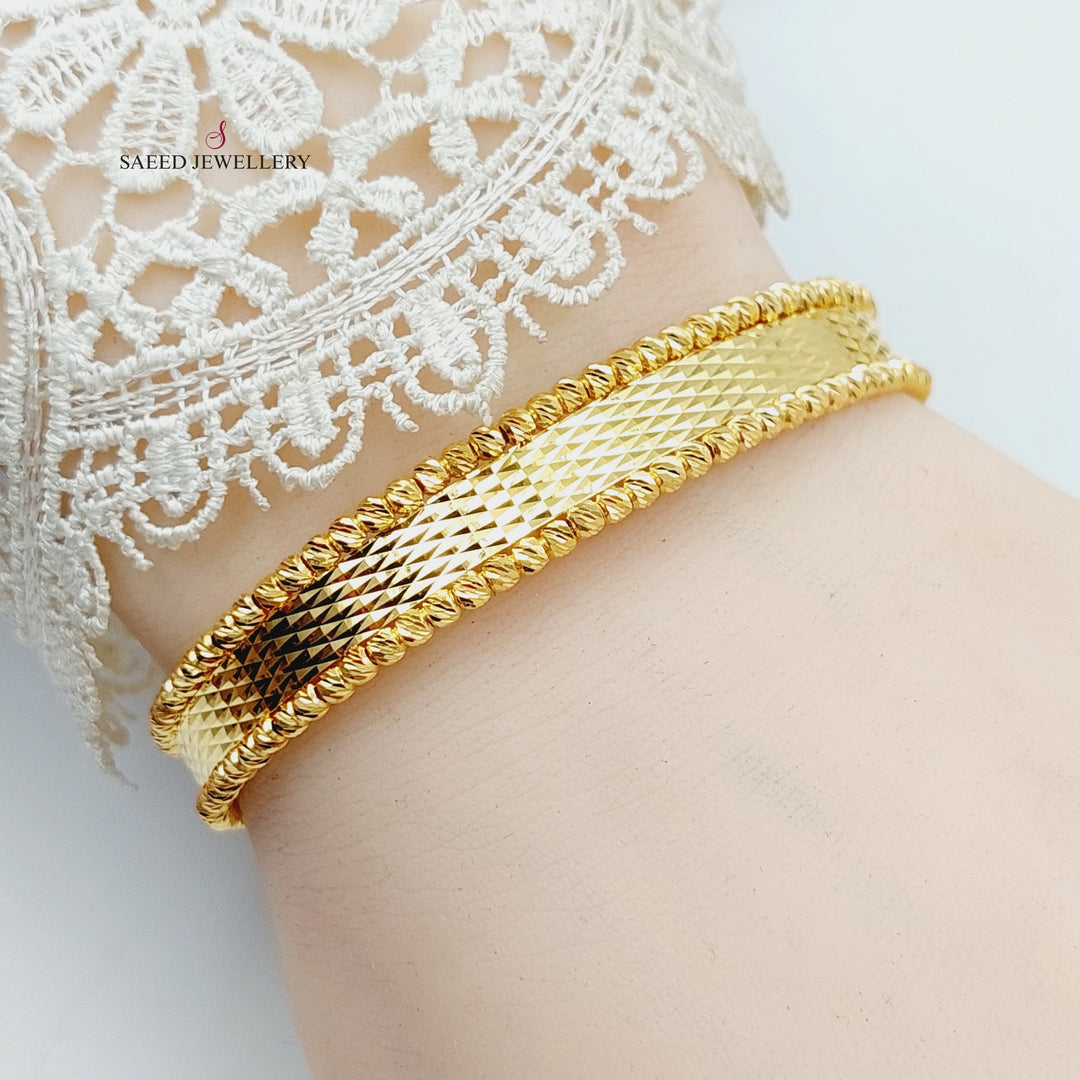 21K Gold Balls Bangle Bracelet by Saeed Jewelry - Image 1