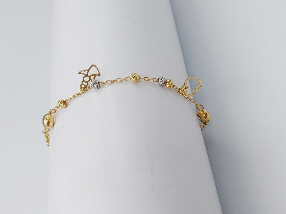 Balls Bracelet Made Of 18K Colored Gold<br><br>Length: 19cm  by Saeed Jewelry-اسوارة-ملون-ومحجر-مستورد