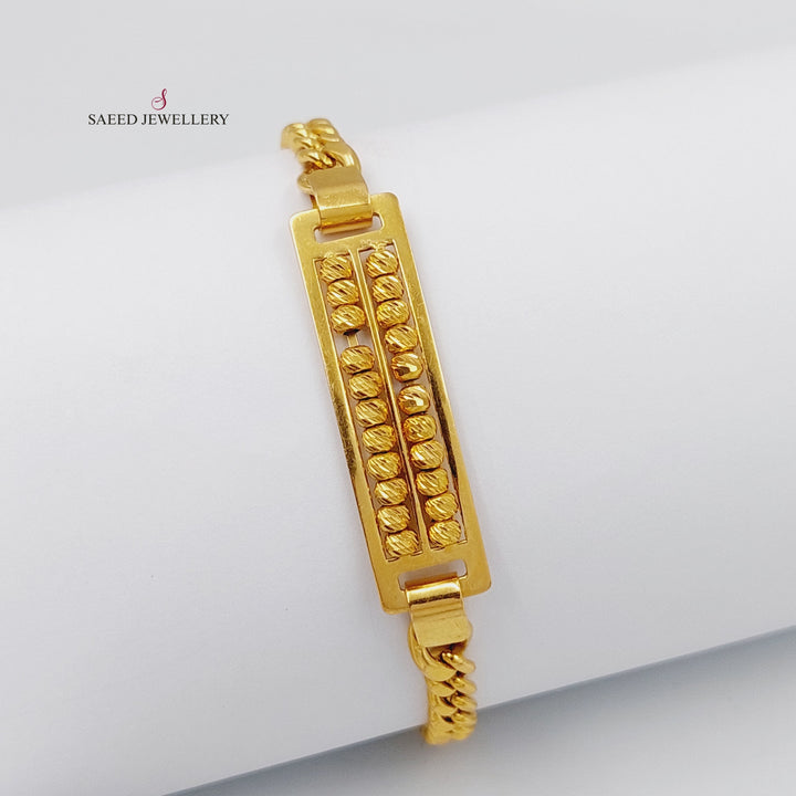 21K Gold Balls Cuban Links Bracelet by Saeed Jewelry - Image 3
