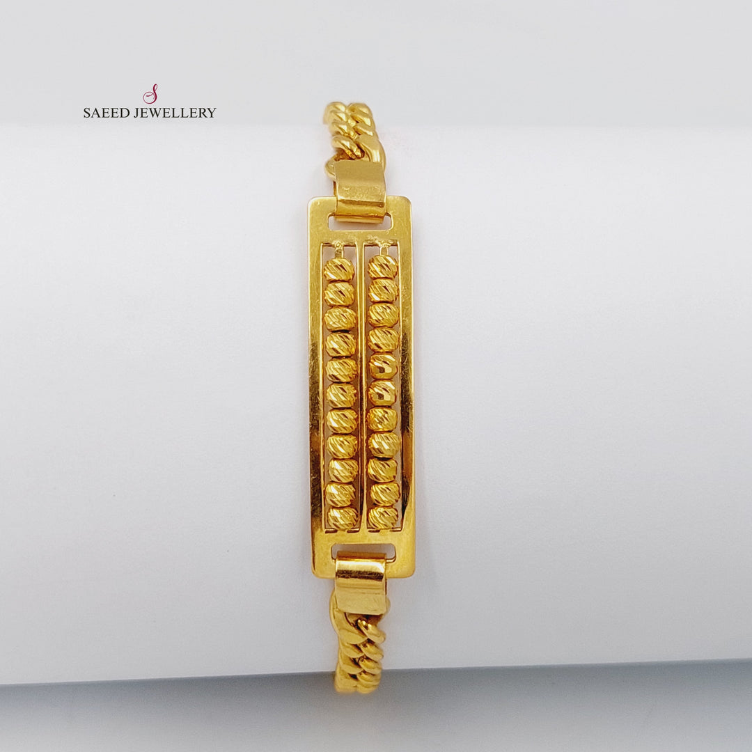 21K Gold Balls Cuban Links Bracelet by Saeed Jewelry - Image 4