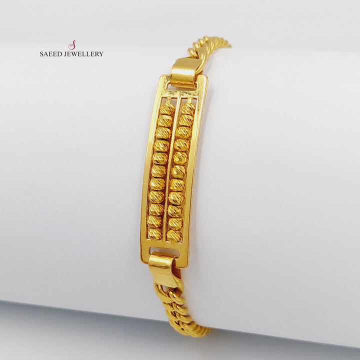 21K Gold Balls Cuban Links Bracelet by Saeed Jewelry - Image 5