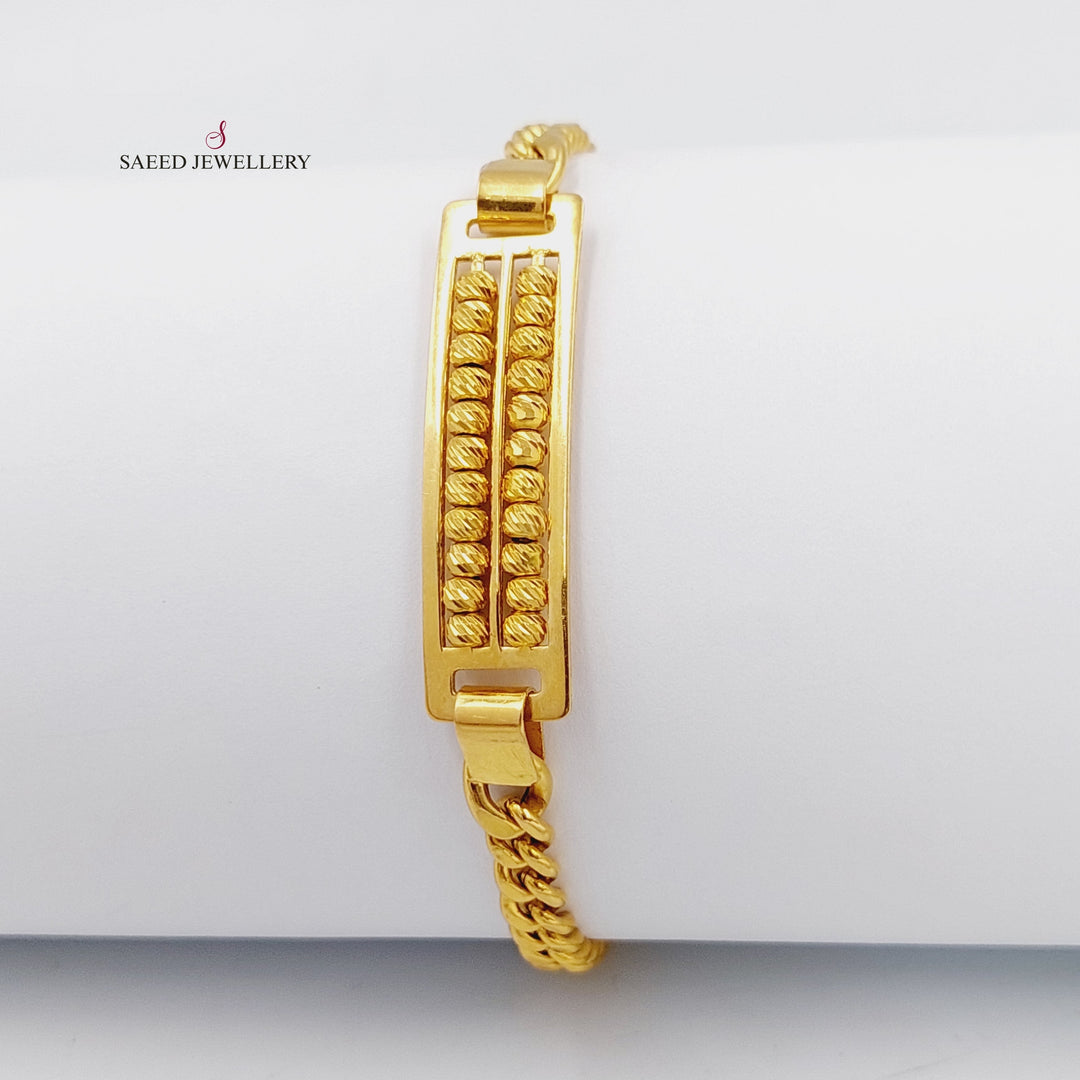 21K Gold Balls Cuban Links Bracelet by Saeed Jewelry - Image 6