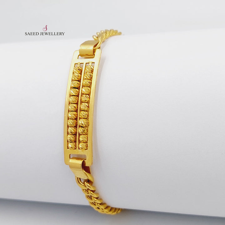 21K Gold Balls Cuban Links Bracelet by Saeed Jewelry - Image 1