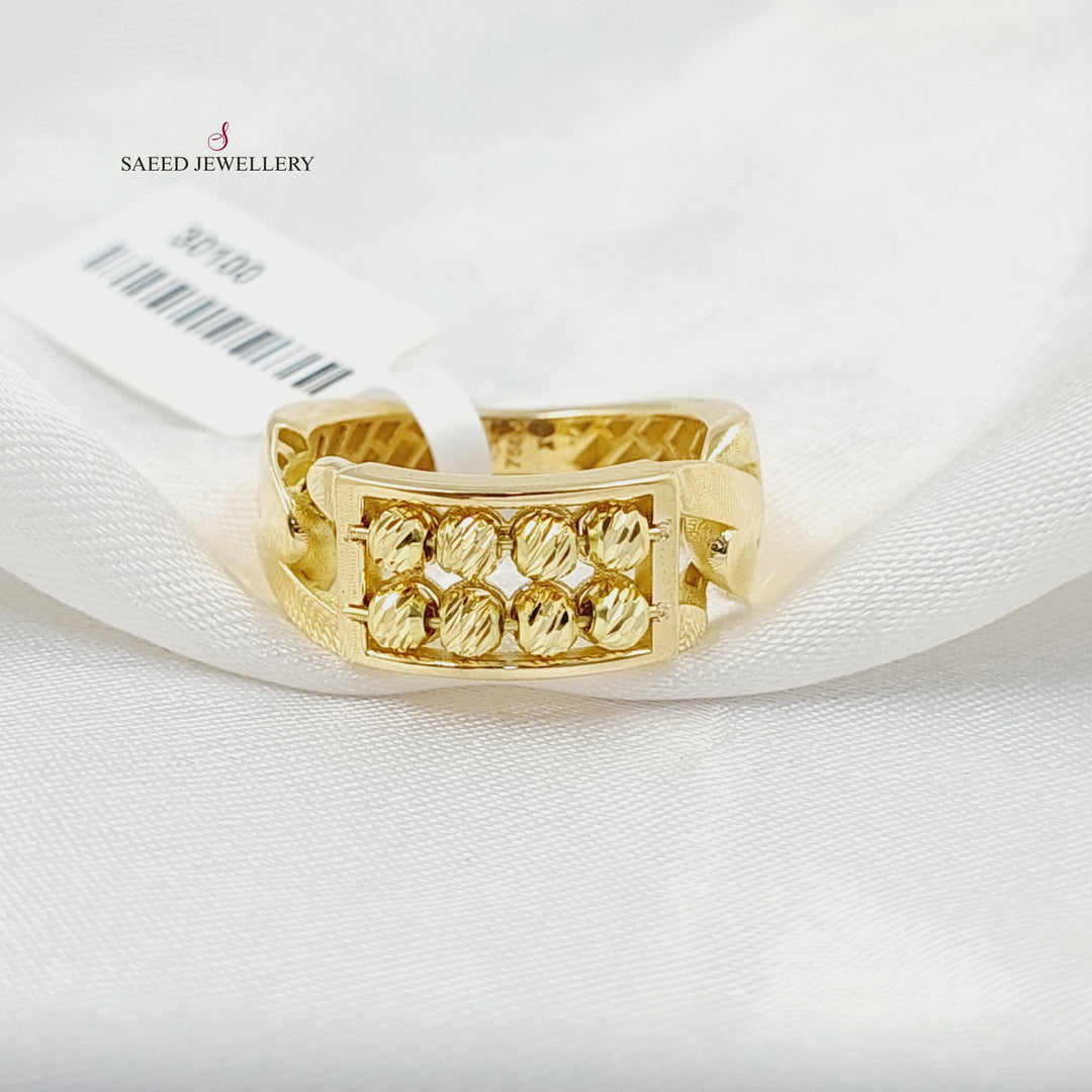 18K Gold Balls Cuban Links Ring by Saeed Jewelry - Image 1