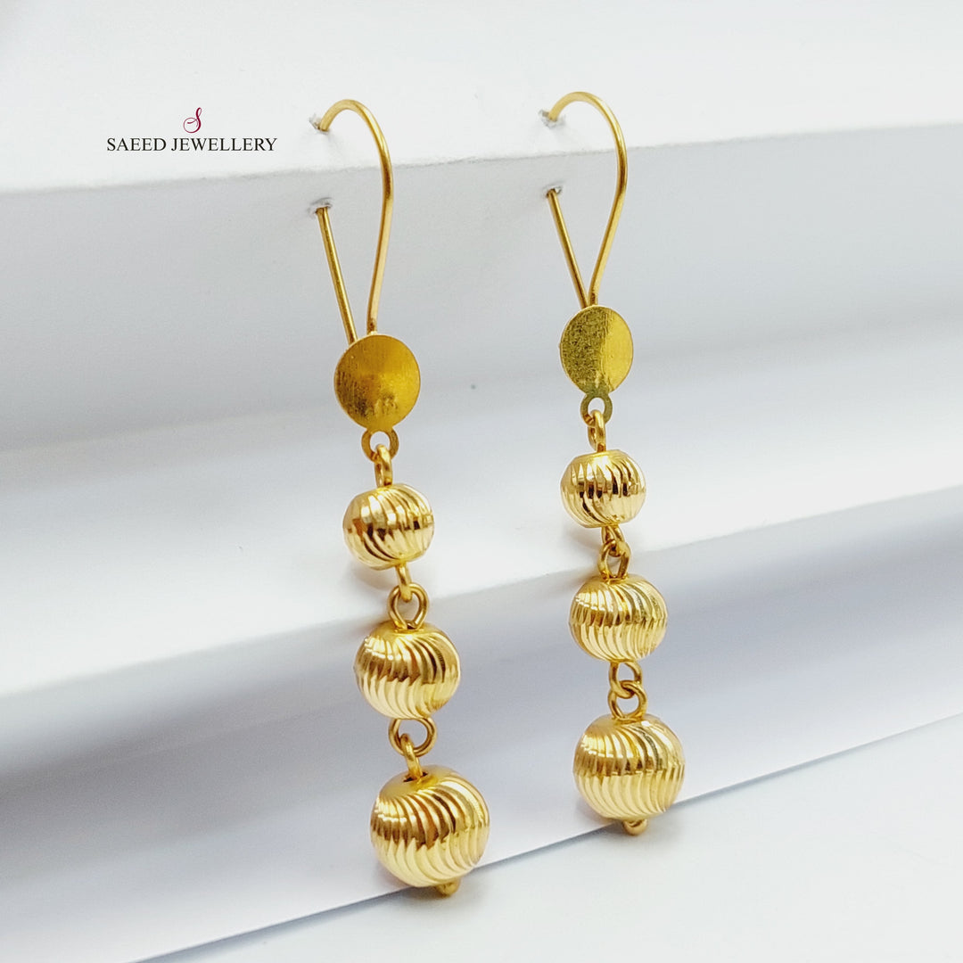 21K Gold Balls Earrings by Saeed Jewelry - Image 3