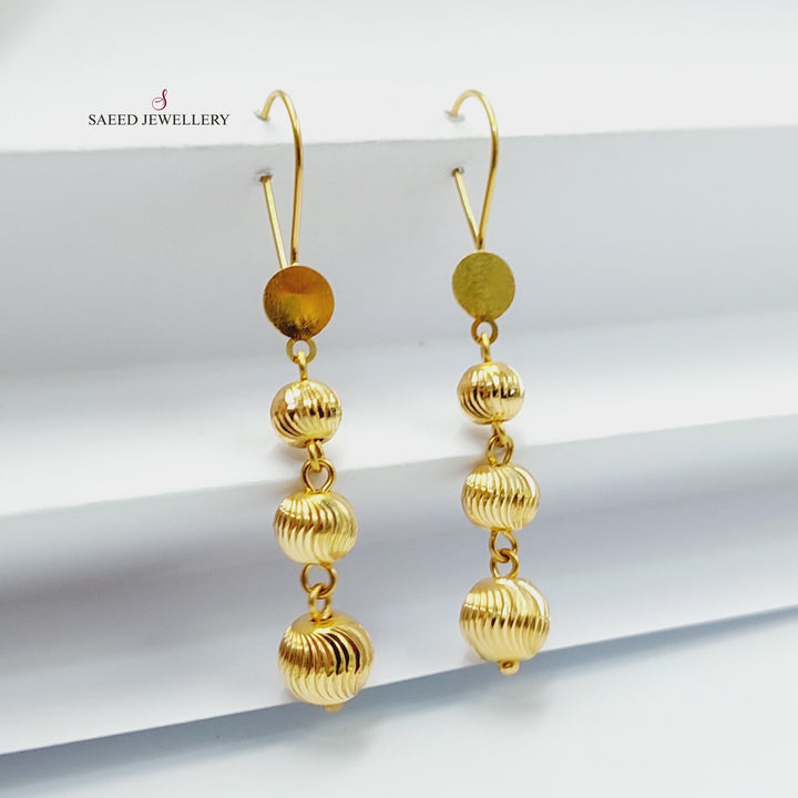 21K Gold Balls Earrings by Saeed Jewelry - Image 4