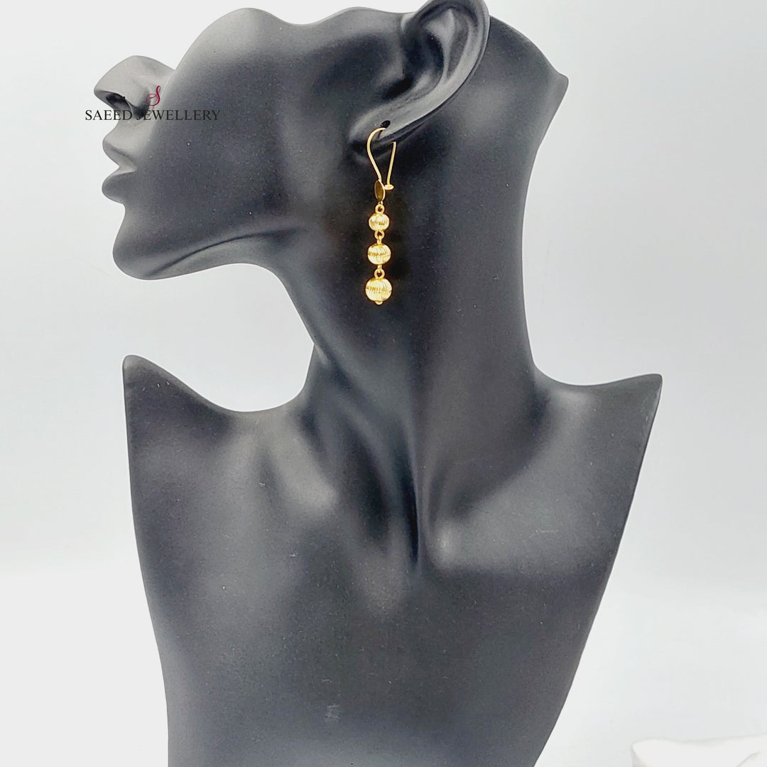 21K Gold Balls Earrings by Saeed Jewelry - Image 3