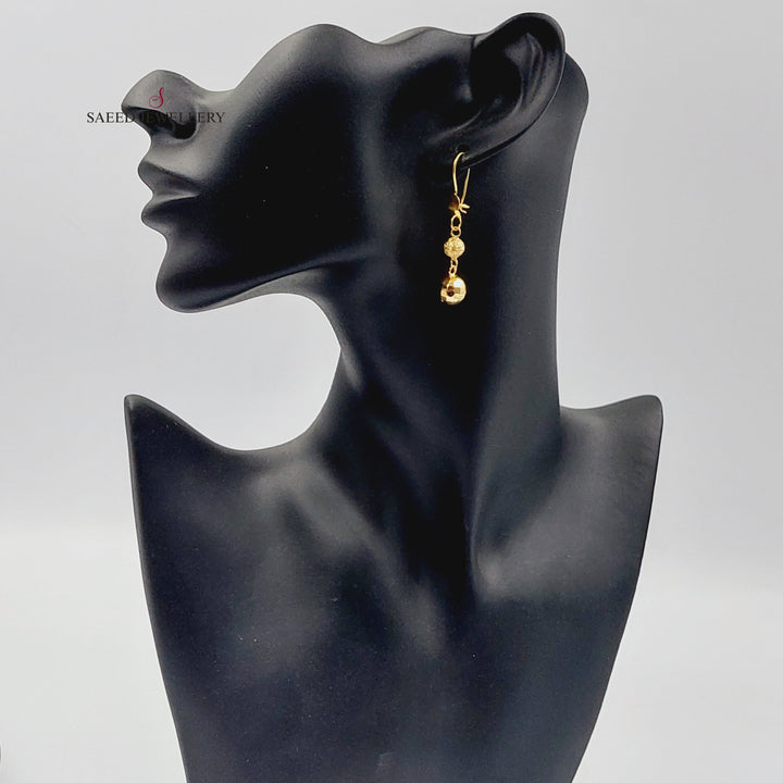 21K Gold Balls Earrings by Saeed Jewelry - Image 3