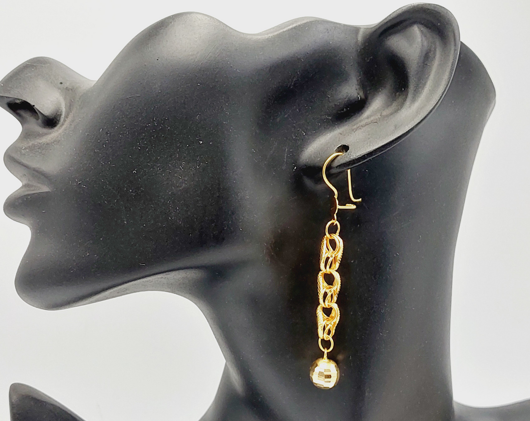 21K Gold Balls Earrings by Saeed Jewelry - Image 5