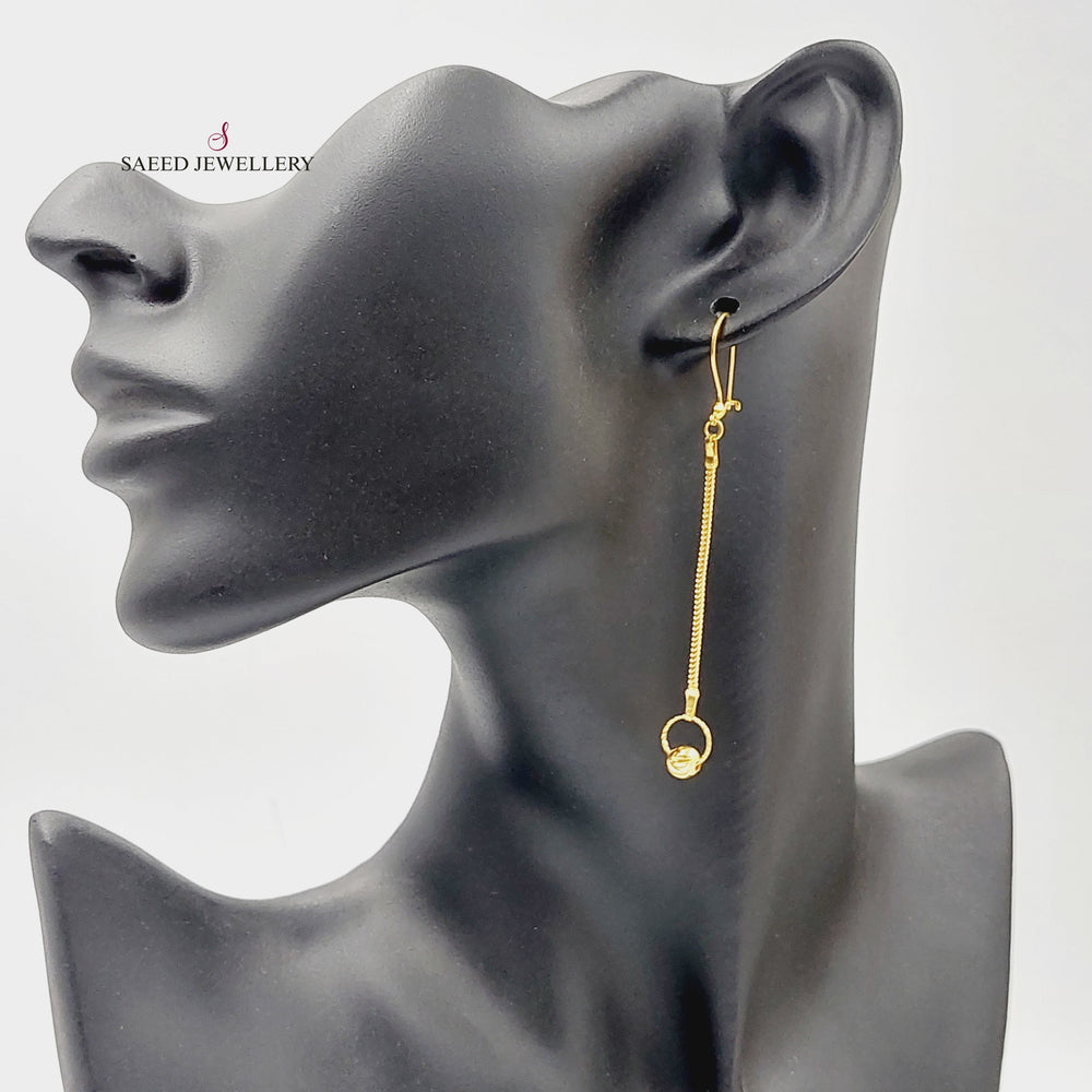 21K Gold Balls Flat Earrings by Saeed Jewelry - Image 2