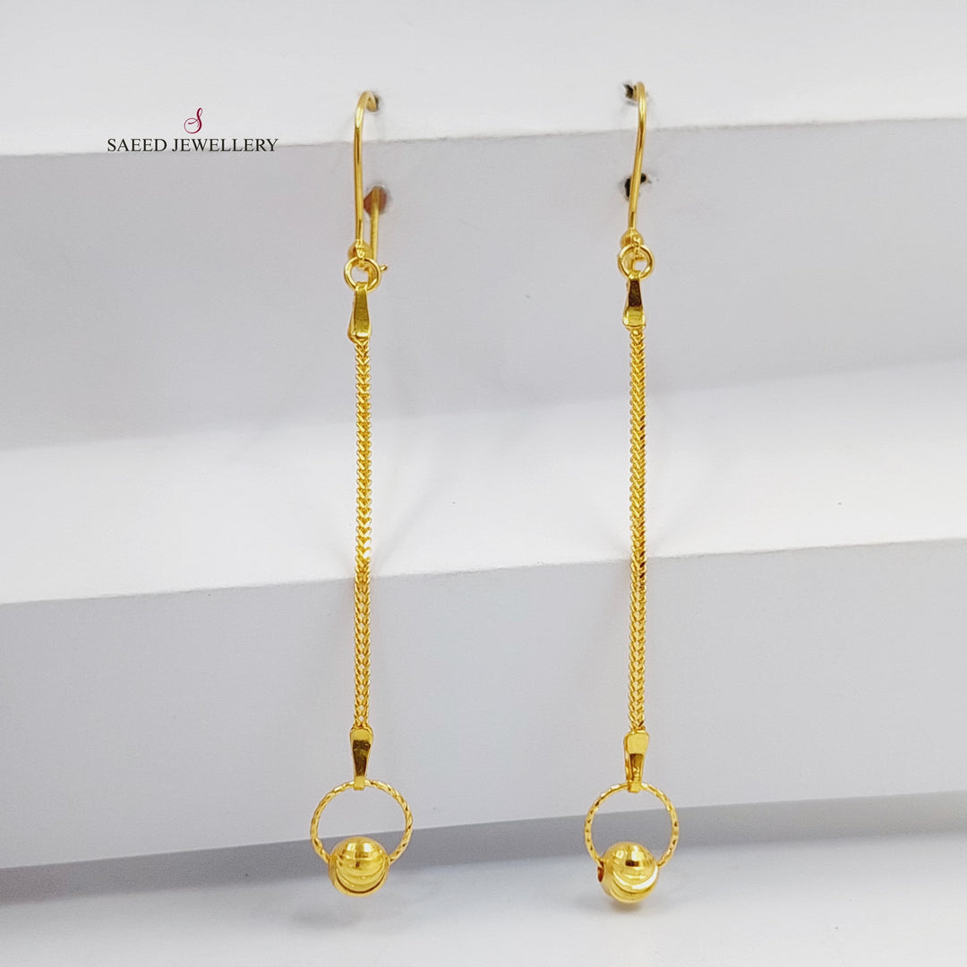 21K Gold Balls Flat Earrings by Saeed Jewelry - Image 4
