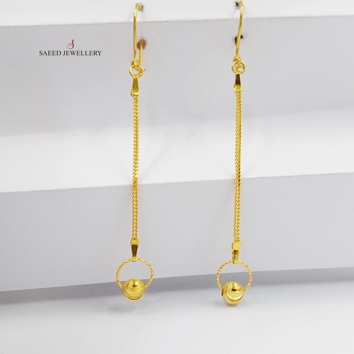 21K Gold Balls Flat Earrings by Saeed Jewelry - Image 1