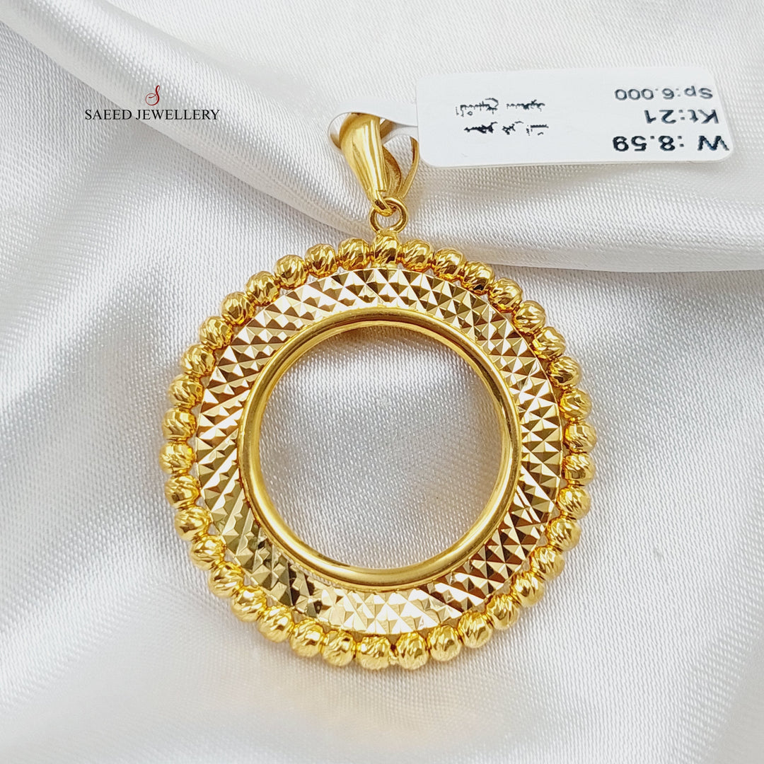 21K Gold Balls Frame Pendant by Saeed Jewelry - Image 1