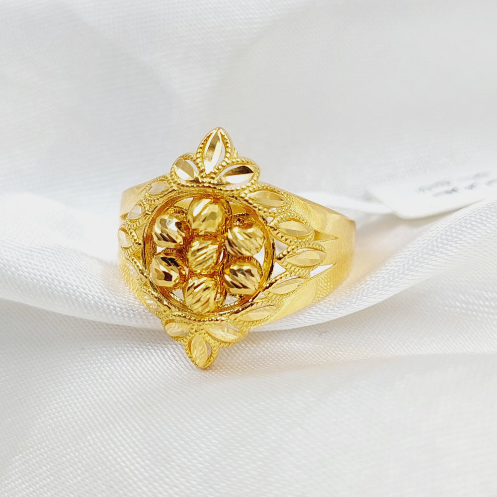 21K Gold Balls Leaf Ring by Saeed Jewelry - Image 2