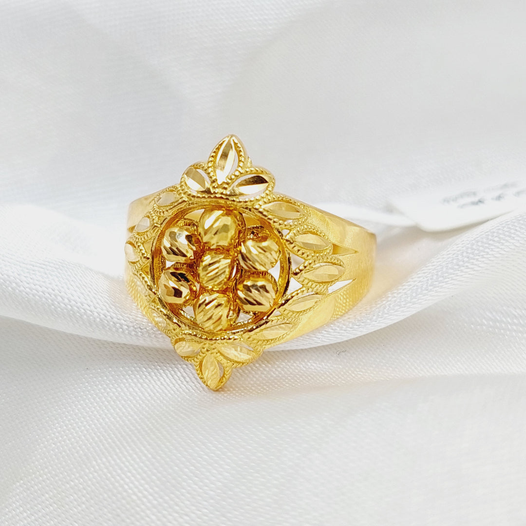 21K Gold Balls Leaf Ring by Saeed Jewelry - Image 2