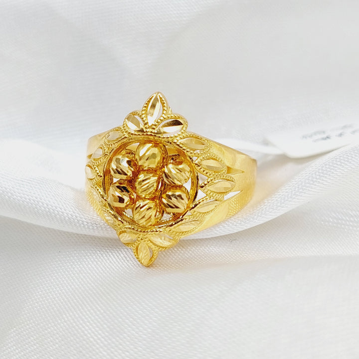 21K Gold Balls Leaf Ring by Saeed Jewelry - Image 2