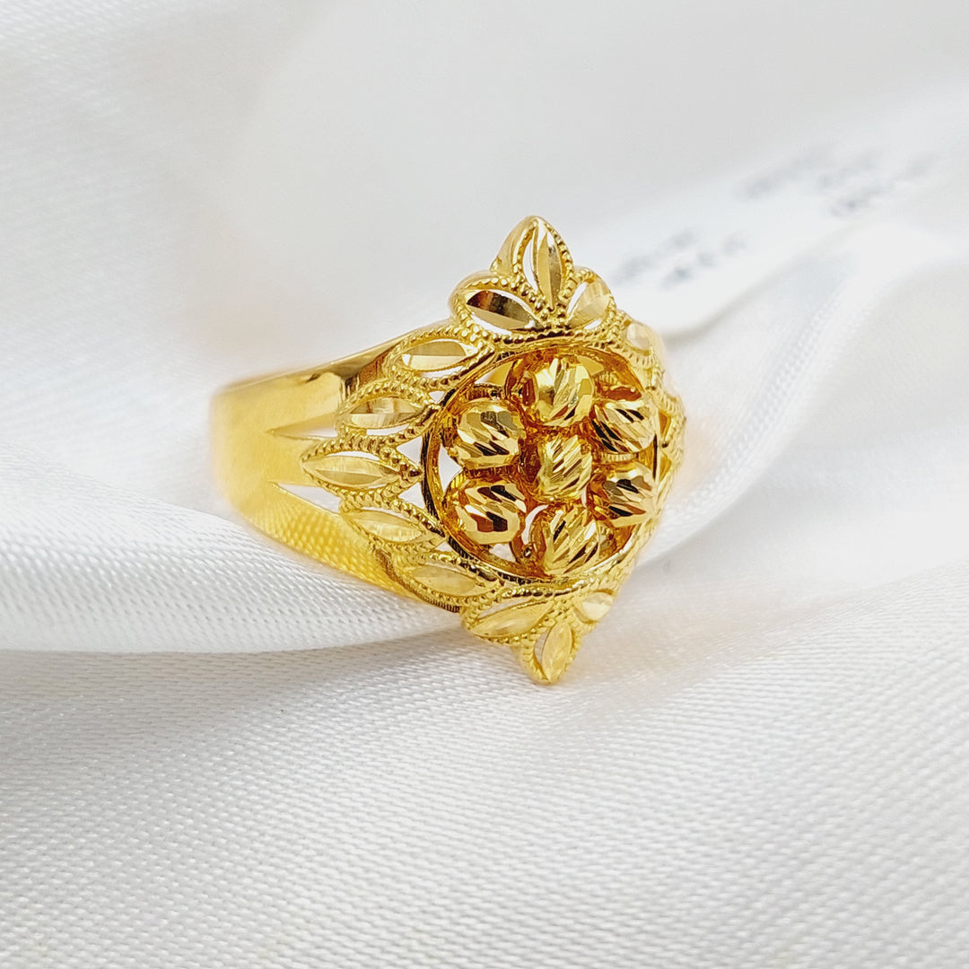 21K Gold Balls Leaf Ring by Saeed Jewelry - Image 3