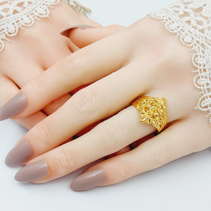 21K Gold Balls Leaf Ring by Saeed Jewelry - Image 4