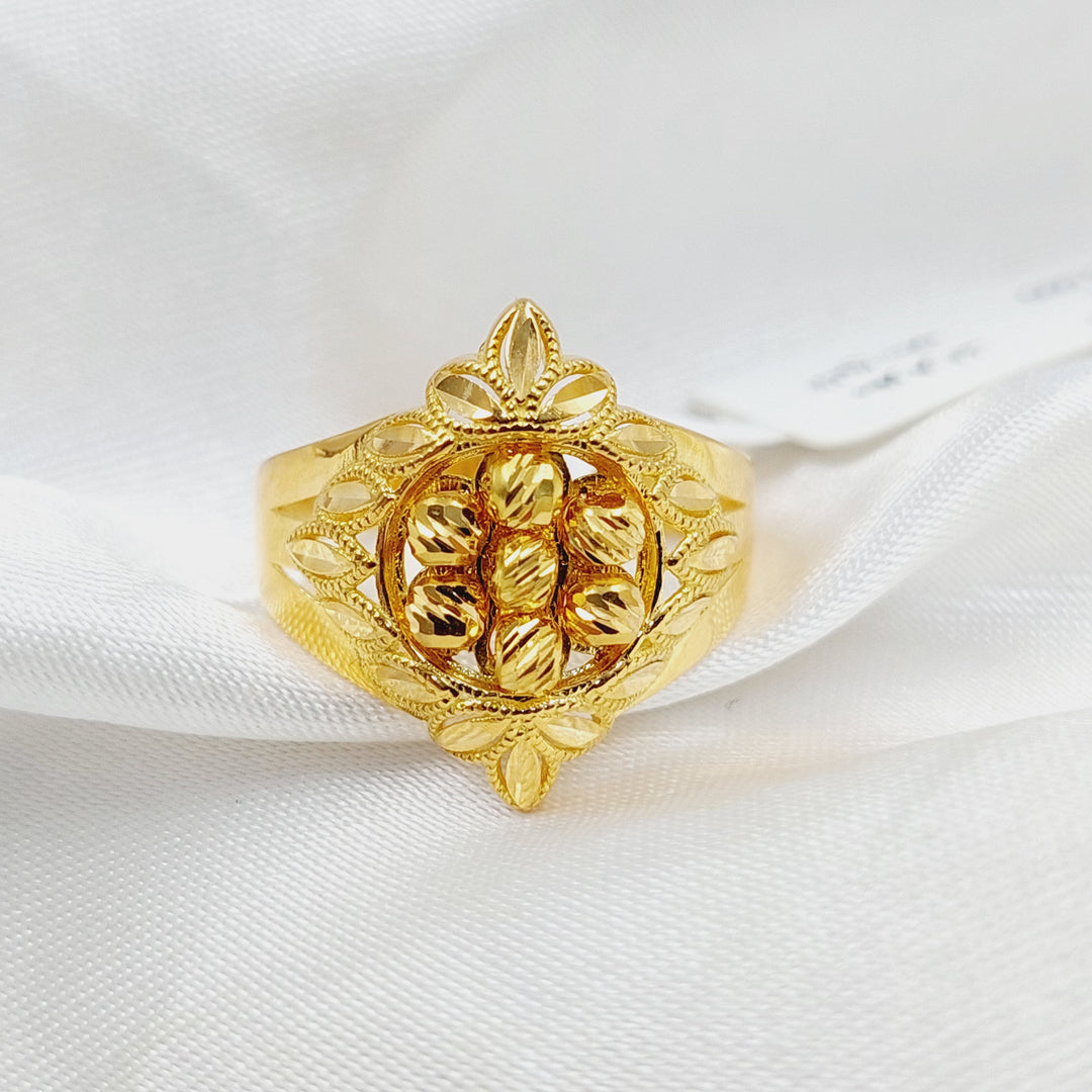 21K Gold Balls Leaf Ring by Saeed Jewelry - Image 1