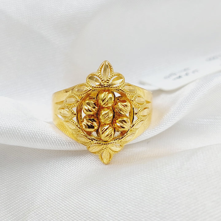 21K Gold Balls Leaf Ring by Saeed Jewelry - Image 1