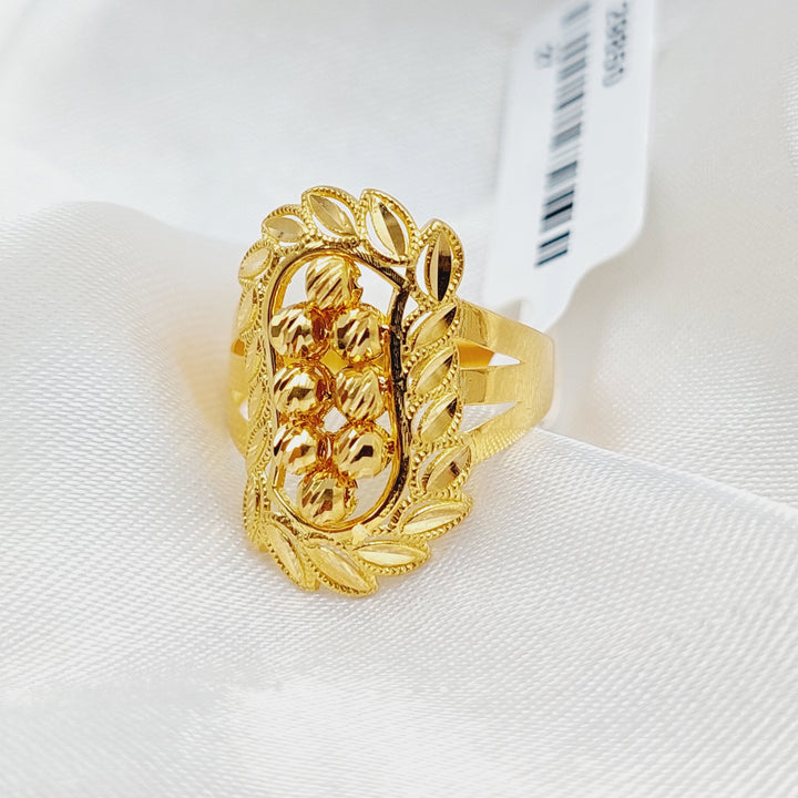 21K Gold Balls Leaf Ring by Saeed Jewelry - Image 3