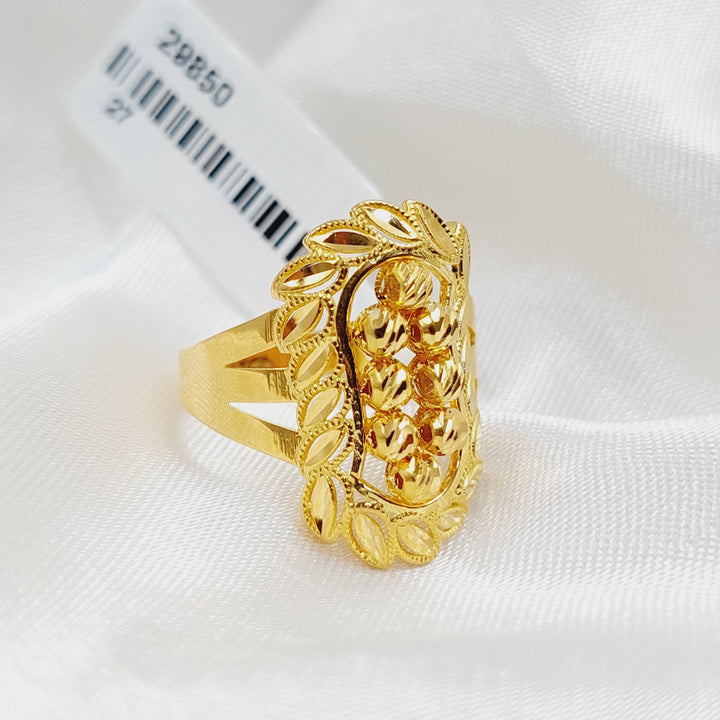 21K Gold Balls Leaf Ring by Saeed Jewelry - Image 4