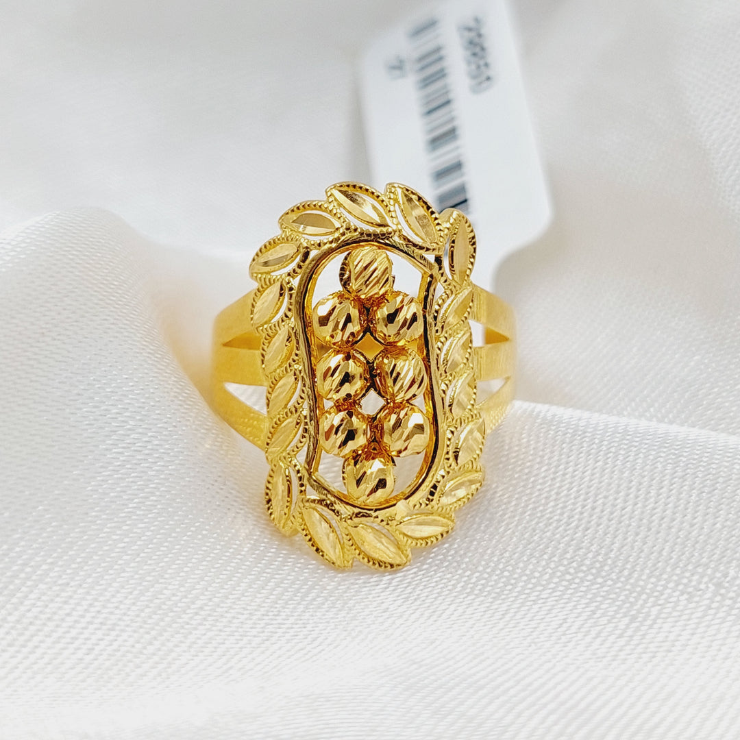 21K Gold Balls Leaf Ring by Saeed Jewelry - Image 1