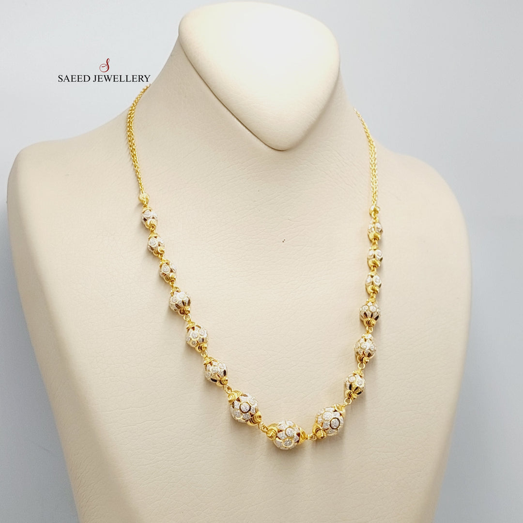 21K Gold Balls Necklace by Saeed Jewelry - Image 3