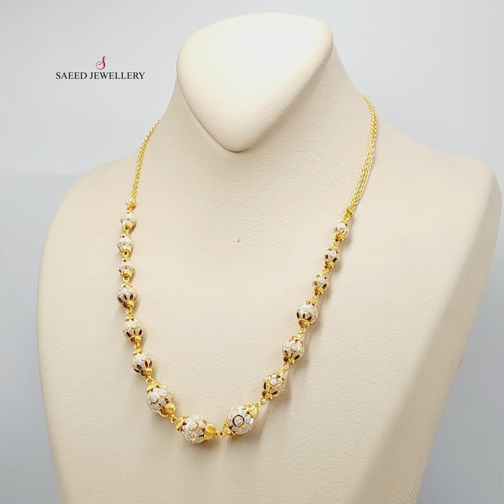 21K Gold Balls Necklace by Saeed Jewelry - Image 4