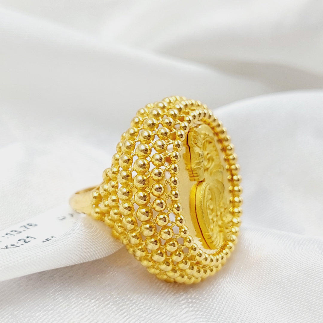 21K Gold Balls Ounce Ring by Saeed Jewelry - Image 3