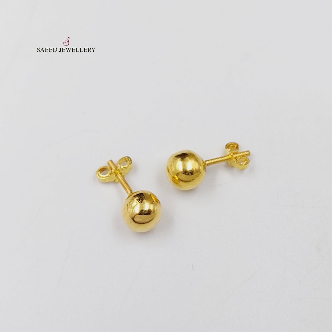 18K Gold Balls Screw Earrings by Saeed Jewelry - Image 1