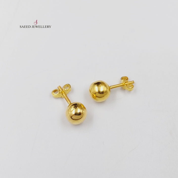 18K Gold Balls Screw Earrings by Saeed Jewelry - Image 1