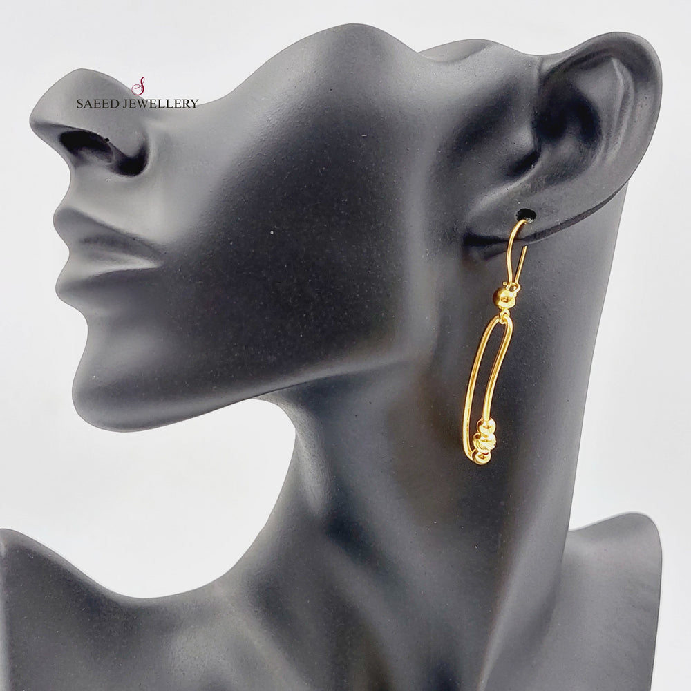 21K Gold Balls Shankle Earrings by Saeed Jewelry - Image 2