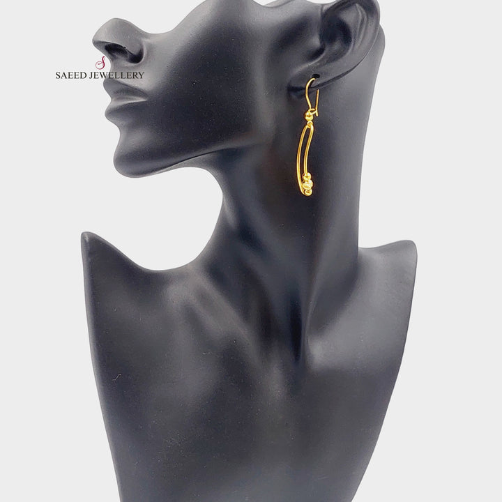 21K Gold Ball Shankle Earrings