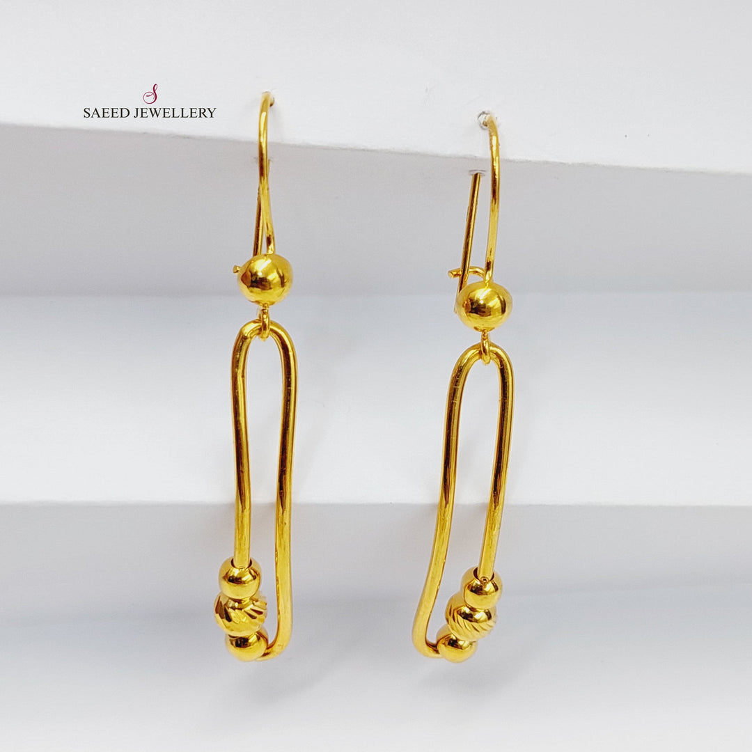 21K Gold Balls Shankle Earrings by Saeed Jewelry - Image 6