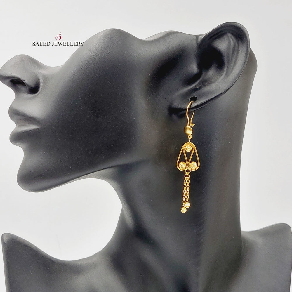 21K Gold Balls Turkish Earrings by Saeed Jewelry - Image 2