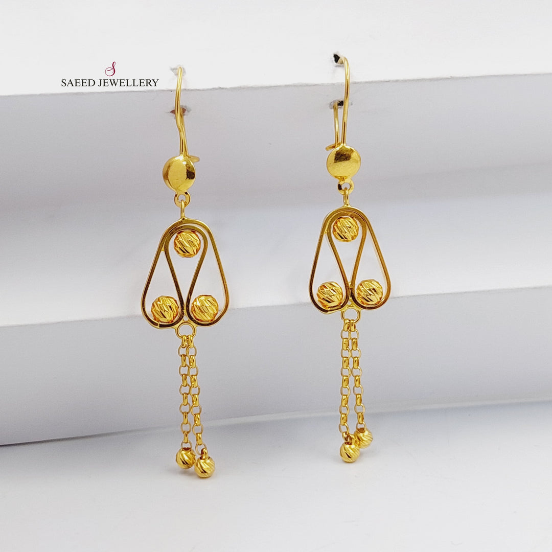 21K Gold Balls Turkish Earrings by Saeed Jewelry - Image 1