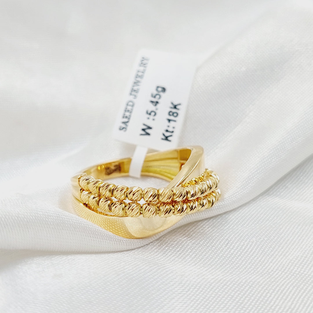 18K Gold Balls X Style Ring by Saeed Jewelry - Image 3
