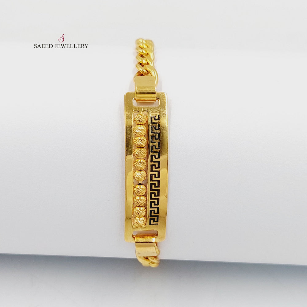 21K Gold Bar Bracelet by Saeed Jewelry - Image 2
