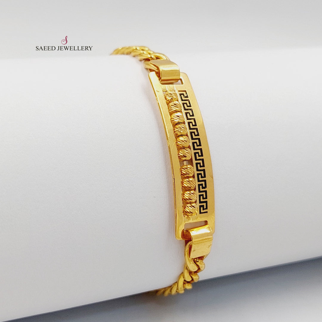 21K Gold Bar Bracelet by Saeed Jewelry - Image 3