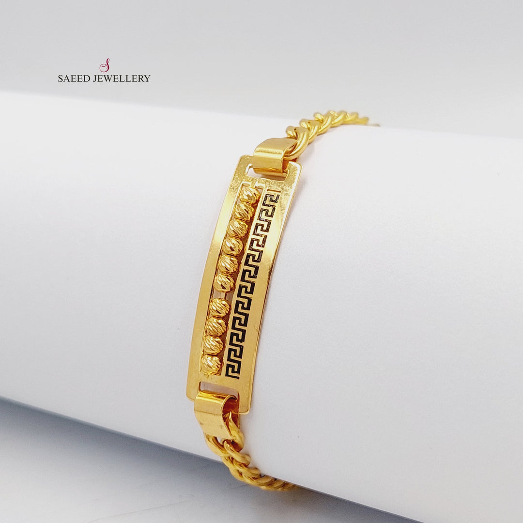 21K Gold Bar Bracelet by Saeed Jewelry - Image 4
