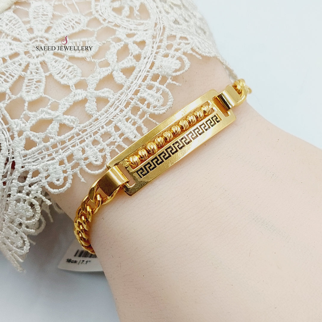 21K Gold Bar Bracelet by Saeed Jewelry - Image 6