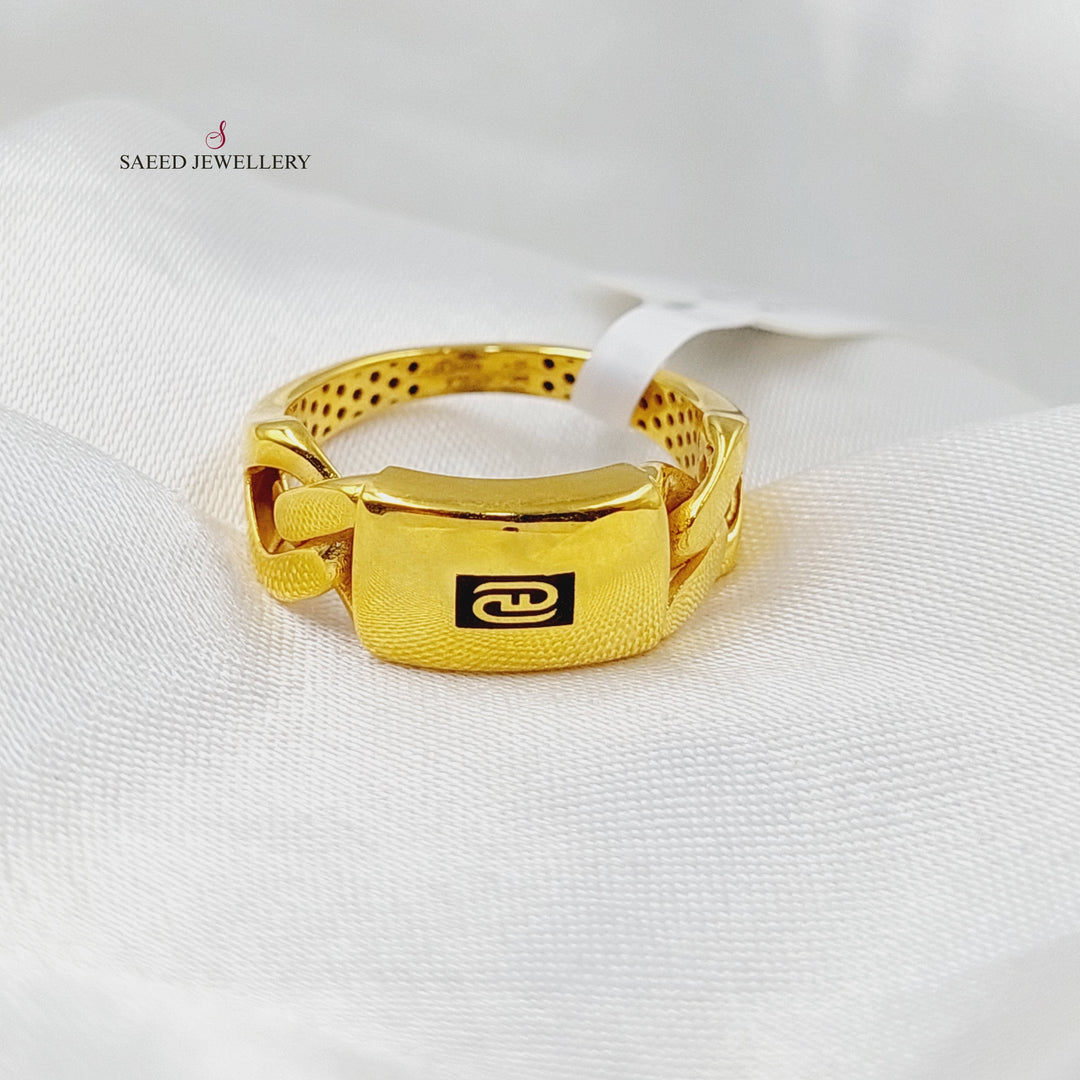 21K Gold Bar Ring by Saeed Jewelry - Image 2