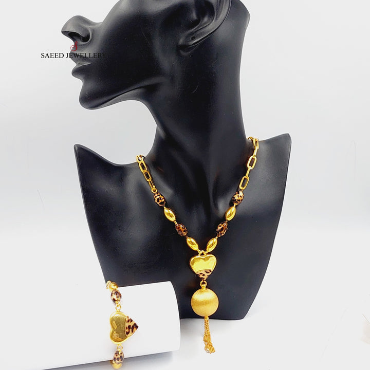 21K Gold Two Pieces Balls Set by Saeed Jewelry - Image 2