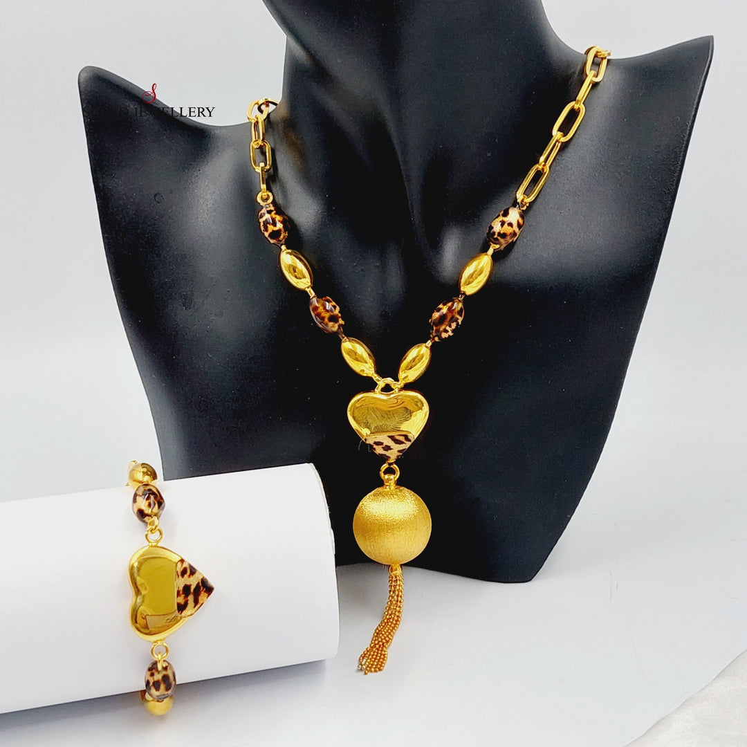 21K Gold Two Pieces Balls Set by Saeed Jewelry - Image 1