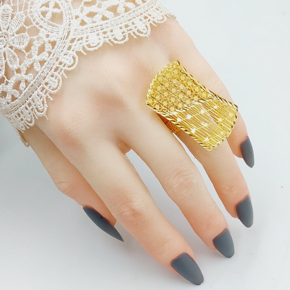 Beehive Ring Made Of 21K Yellow Gold by Saeed Jewelry-27766